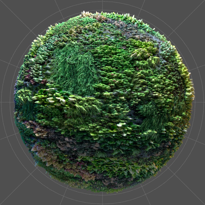Vegetation texture in 4K, rendered in Cinema 4D and Corona.